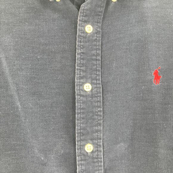 Ralph Lauren Blake Cotton Corded Long Sleeve Piny Navy Button Up Men’s XL - Picture 6 of 10